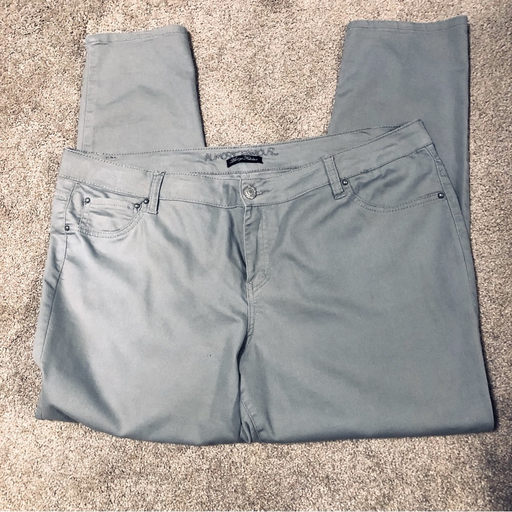 Almost Famous 22 Light  Grey Stretch Skinny Jeans